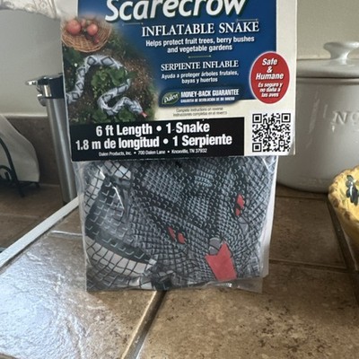 Dalen Inflatable Scarecrow Snake 6 ft Bird Deterrent Black Red White Plastic