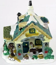 2003 Cobblestone Corners Village CABIN HOUSE Christmas Ceramic