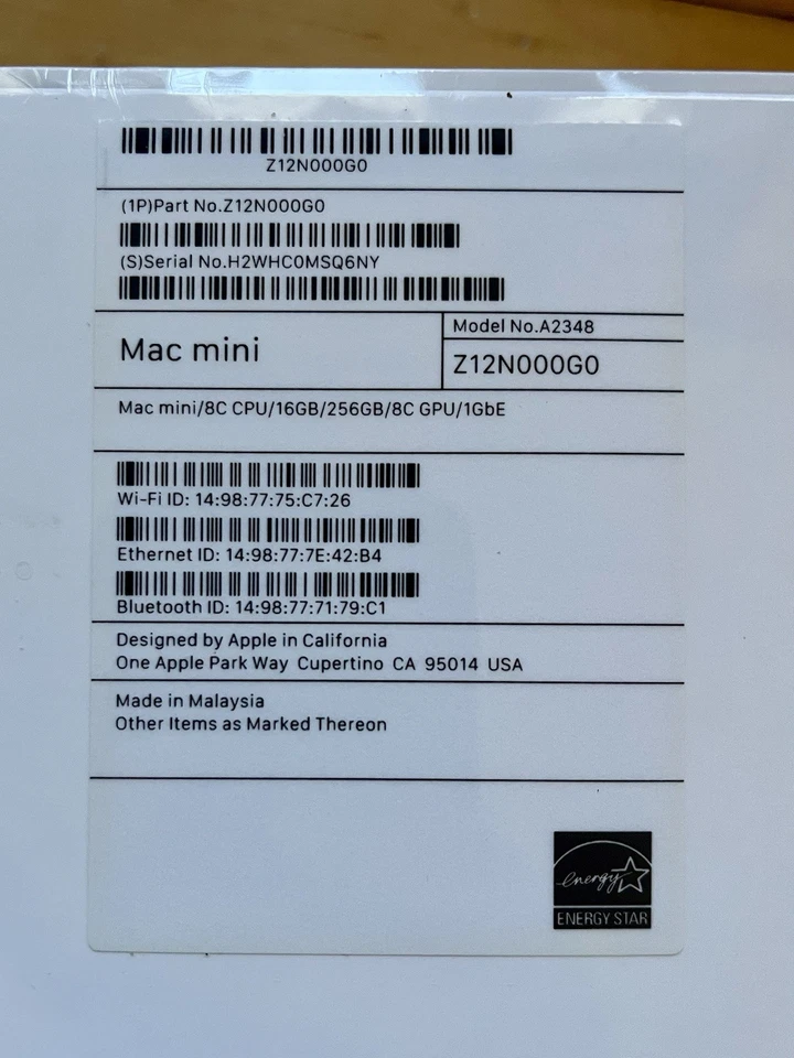 Apple Mac Mini M1 (2020) 16GB New - Factory Sealed - Silver - A2348 - Image 3 of 4