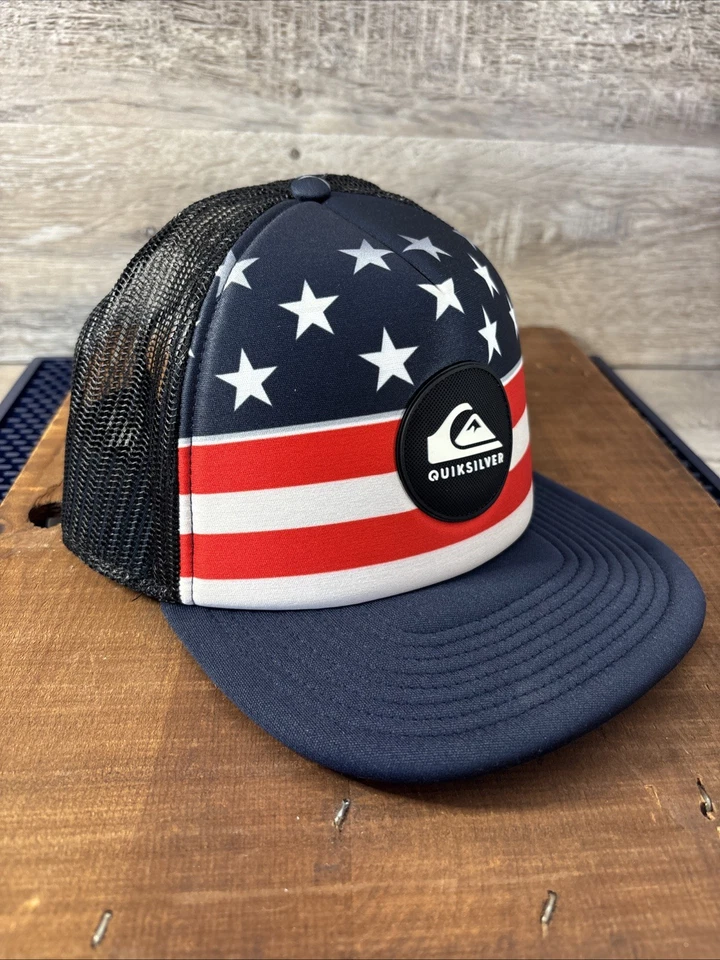 Sombrero de camionero ajustable bandera americana 55 cm Quicksilver juvenil Foto 2 de 4