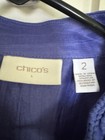 Chico's size 2 Linen Nylon blend Purple jacket open front pockets — photo 7