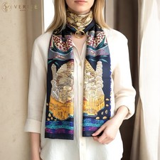 RARE VINTAGE HERMES Silk Scarf "L'Atlantide" Carre 90 designed by Annie Faivre