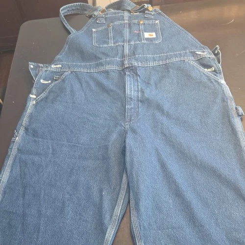 Carhartt R07 DST Denim Overalls Mens 44x30 NWT Discontinued Washed Workwear Bibs - product listing photo