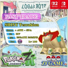✨6IV SHINY Terrakion + EVS 🚀 POKEMON LEGENDS ZA ✨Online delivery⚡