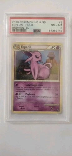 Pokemon PSA 8 Espeon 2/90 HGSS Undaunted Holo 2010 Near Mint