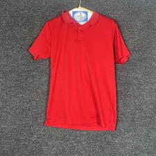 Nautica Boys Size Extra Large Red Plain Basic School Uniform Collard Short Sleev