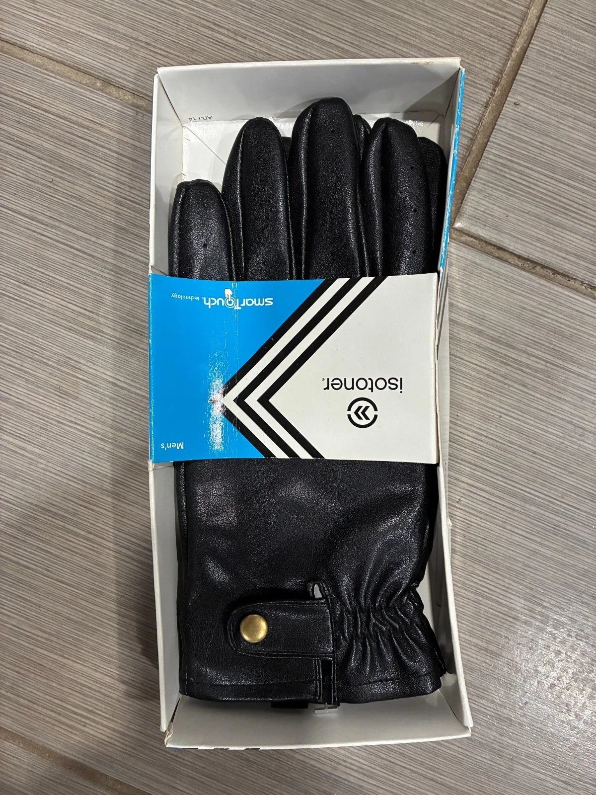 Isotoner Men's Large Black Smart Touch Smart Dri Gloves nib retail $48.00
