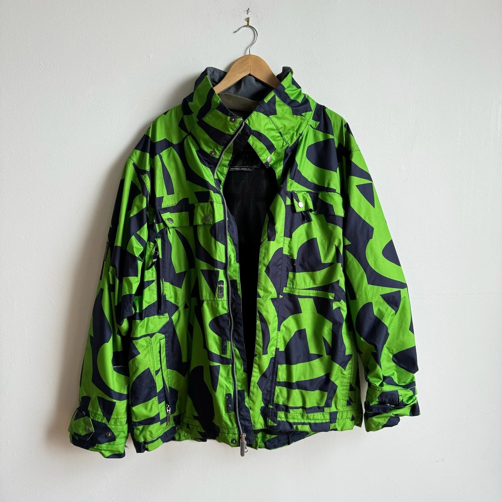 Vintage Y2K BONFIRE SNOWBOARDING Blur Winter Ski Jacket- Mens L- Good Condition