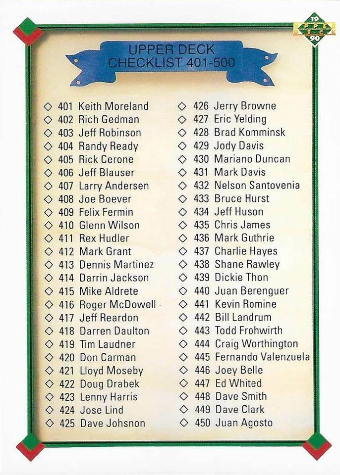 1990 Upper Deck Baseball (401-600) - You Pick - FREE SHIPPING 5+ Cards NM