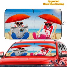 Car Windshield Sun Shade Front Visor Foldable Shield Uv Block Truck Cover Dogs