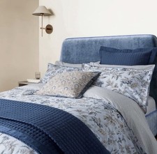 Image of Bedeck of Belfast King Cotton Blue Floral Duvet Cover & Oxford Pillowcase