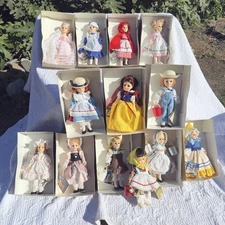 Vintage Effanbee Nursery Rhyme Doll Collection (9) 11” Dolls 1970s–1990s