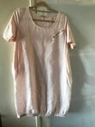 TRENDY COLLECTION Pink Linen Lagenlook Dress Baggy Oversized Pocket UK  14 M/L