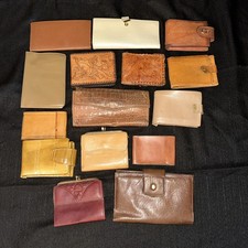 Vintage Lot of 15 Leather Wallets All Used 1960-1980  s, Rolfs, Hand Tooled