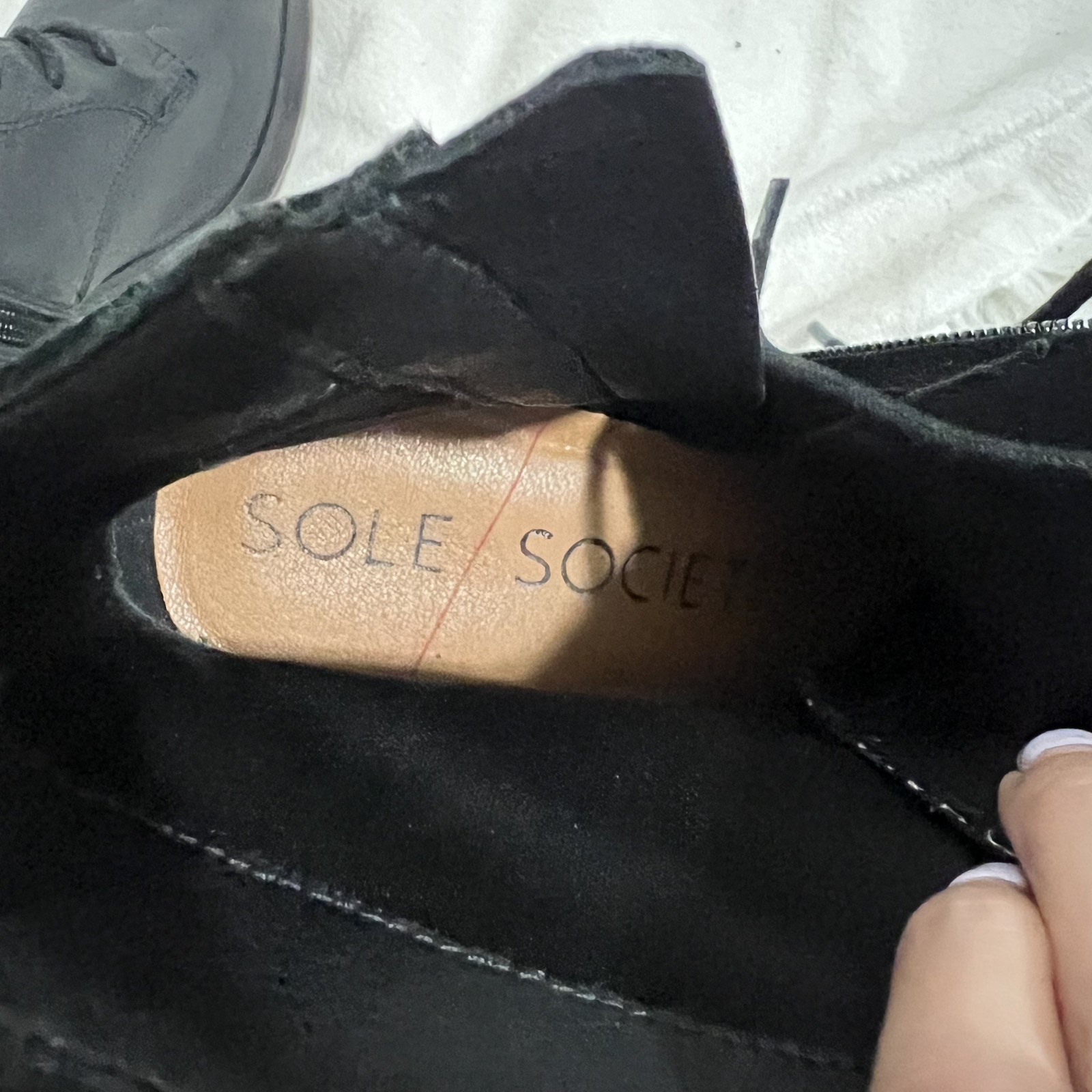 Sole Society Boots Womens Size 8.5 Leather Lace Up Block Heel Ankle Booties