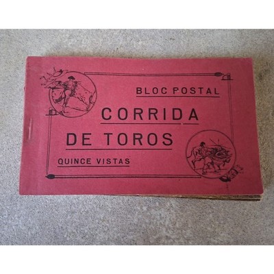 Vintage Post Card Booklet Corrida De Toros Bull Fighting in Spain