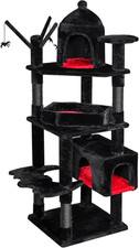Heavy Duty Cat Tree, 63 in Large Cat Trees Gothic Cat Tower with Coffin Bed, Cat