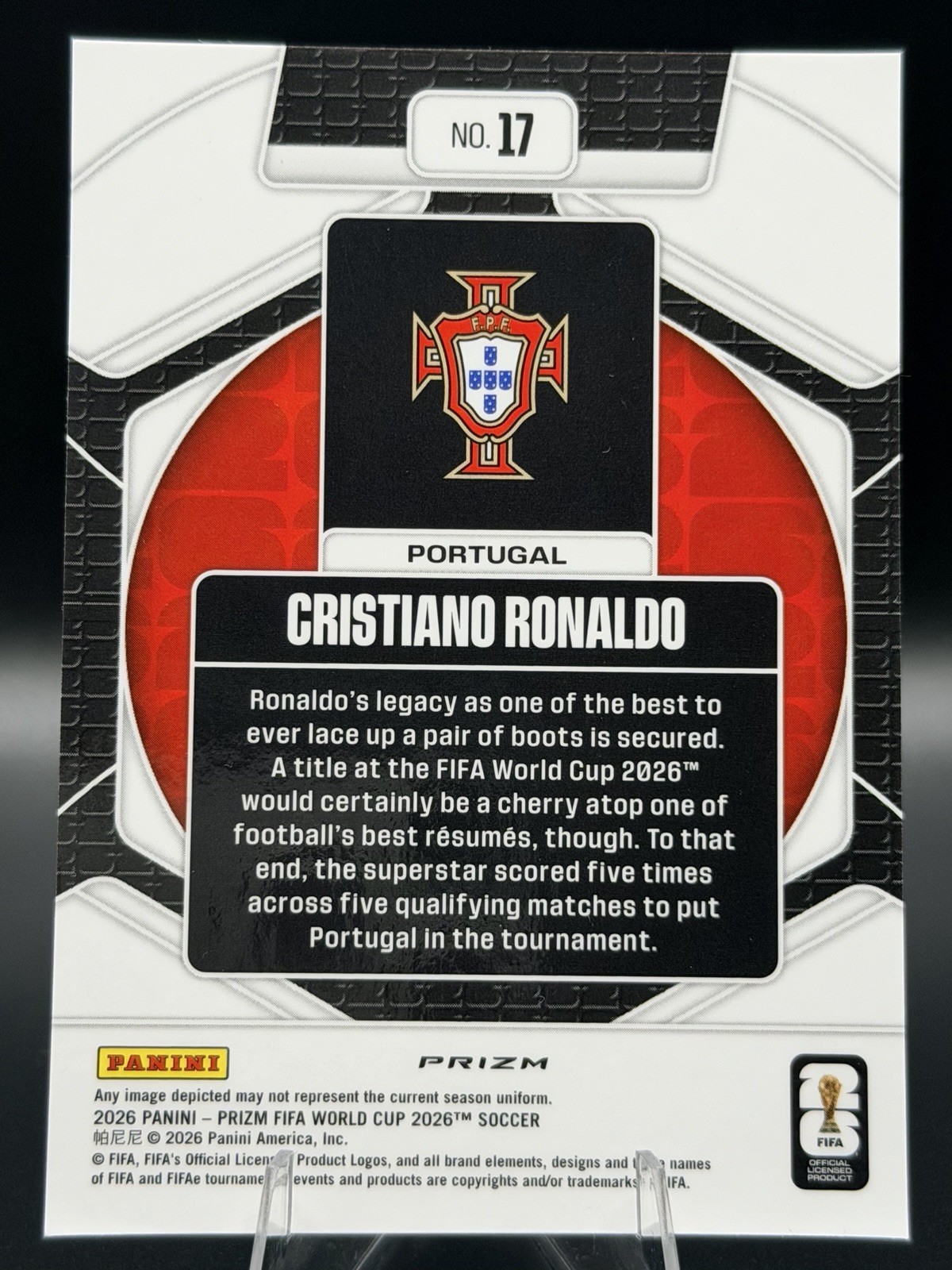 2026 Panini Prizm FIFA World Cup Cristiano Ronaldo TROPHY HUNTING WAVE PRIZM view 2