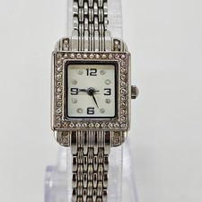 Women's Analog Watch 20MM White Dial Gray Bracelet Band 6.75" NEW Battery