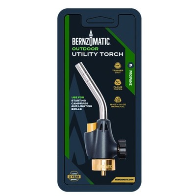 Trigger Start Ignition Utility Torch with Webbed Flame Design for Outdoor and