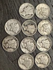 Lot of 10~90% Silver Circulated Mercury Dimes Mixed Dates Coins As Shown