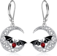 Ankh Cross Evil Eye Earrings Shamrock Earrings for Women Sterling Silver Leverba