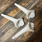 Vtg Fenton Milk Glass Hobnail Epergne Replacements 3 Horns Curved 6" Ruffled