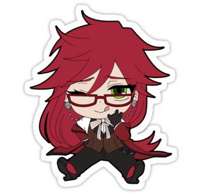 Srbb0172 Black Butler Grell Sutcliff Chibi Car Window Decal