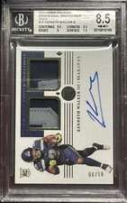 2022 PANINI ENCASED ROOKIE DUAL SWATCH SIGS GOLD #15 KENNETH WALKER III 06/10
