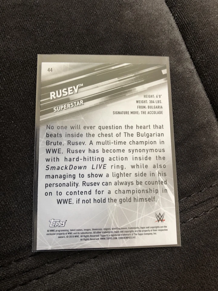 2019 Topps WWE Smackdown Live Base #44 Rusev - Image 2 of 2
