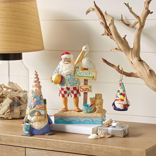 Jim Shore Heartwood Creek Coastal Santa with Beach Signs and Pelican Figurine - Picture 6 of 6