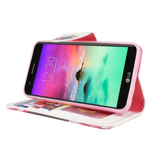 For LG K10 2018, K30, MS425 Credit Card Slot Hold Folio Kickstand Wallet Case - Picture 26 of 27