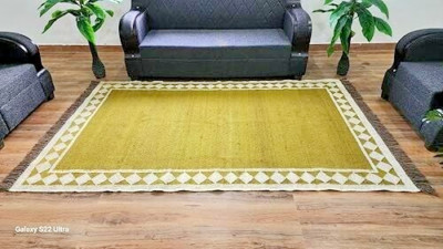 Jute Rug Kilim Wool Rug, Handwoven Vintage Rugs Natural Traditional Area kilim