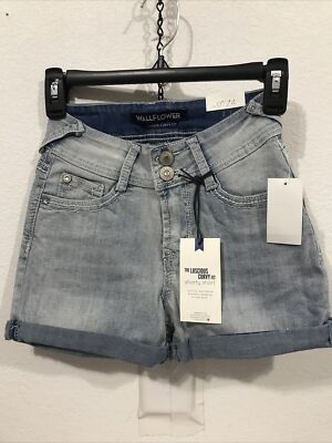Wallflower Womens Jeans Shorts Shorty Short 0/24 Juniors (TW-4083)