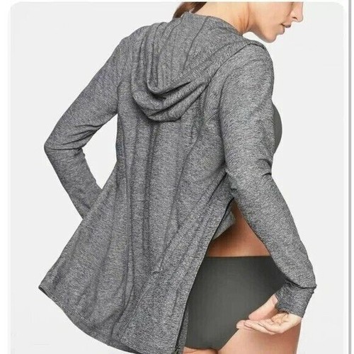 Athleta Vitamin Sea Full Zip Up Hoodie Jacket Heathered Black Gray Size S - Picture 2 of 8