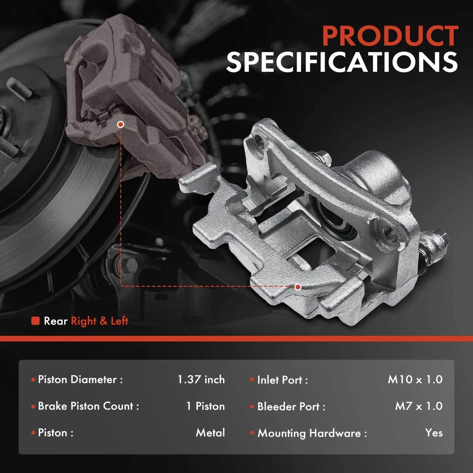 Пара суппортов заднего бокового тормоза с кронштейном для Nissan Maxima 2009-2014 2016-2018 - Изображение 2 из 4