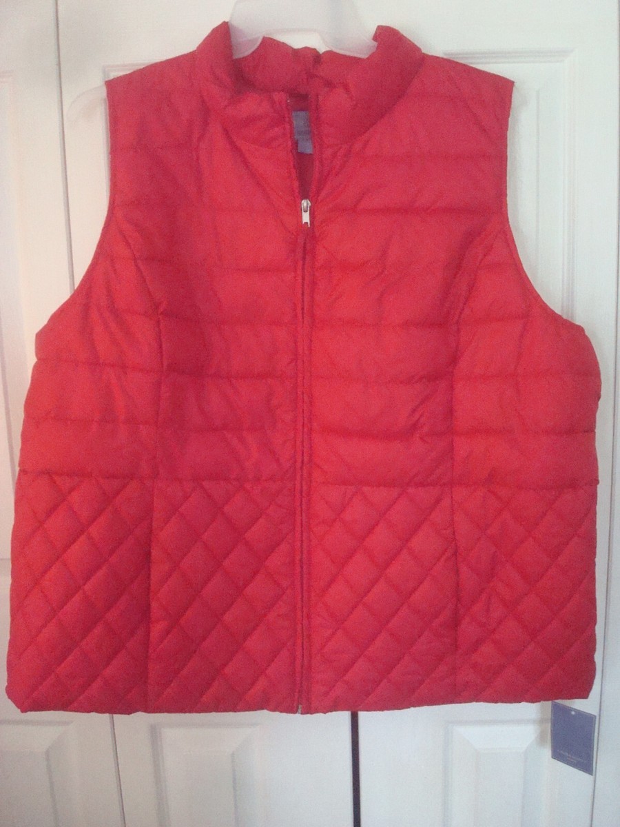Ladies Plus Laura Scott Outdoor Vest Red Size 2X Quilted New