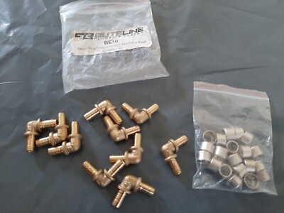 NOS Buteline BE10 Gleicher Winkel Messing x 10 mit 20 x Klemmringen