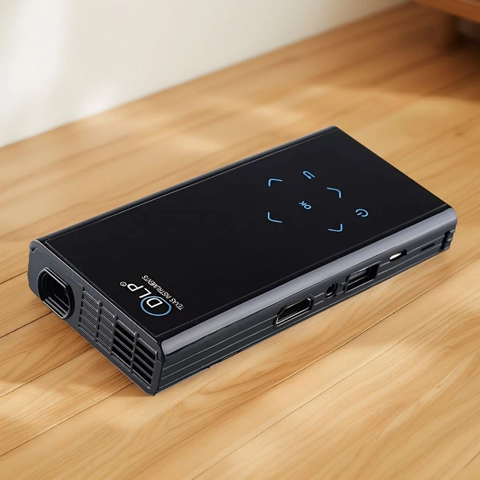 DLP E06 Android Smart Mini LED Dual Core Bluetooth Remote Projector Black NIB - Image 3 of 4