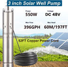 Dc 3' Solar Deep Well Pump Water Pump 396Gph Stainless Steel Submersible 48V
