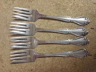  AMC Amcrest  Stainless Steel ''Creon'' Scroll Utensils - 4 Salad Forks