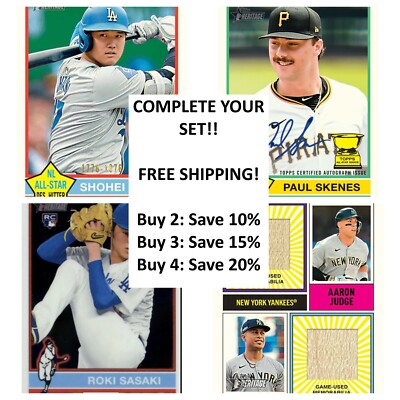 2025 Topps Heritage Base Set 1-200 - Complete Your Set, You Pick!