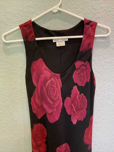White House Black Market Black Roses Floral Maxi Size S Lined Dress - Picture 3 of 10