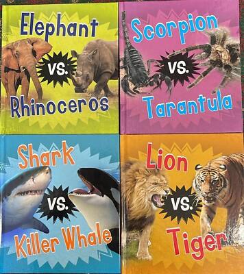 Animal Rivals Elephant Scorpion Shark & Lion Bundle of 4 Books Ages 6+ Years New