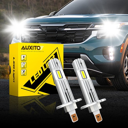 2x Upgraded H1 LED Headlight Bulb, 1:1 Mini Size 6500K White No Adapter Required