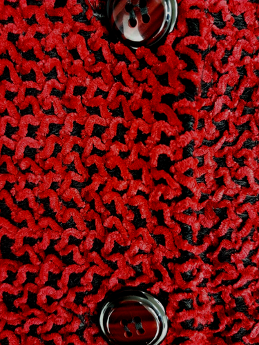 Y2K Dressbarn Women's Size L Large Cardigan Sweater Loop Knit Red Black Buttons - Picture 13 of 14