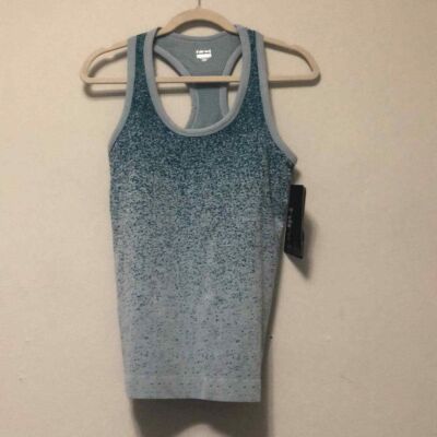 Hind Racerback Tank Top Teal Varigated Print size L NWT