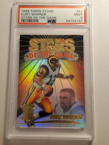 1999 TOPPS STARS KURT WARNER RC ROOKIE STARS OF THE GAME #S7 717/1999 PSA 9