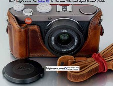 LUIGI HALF CASE+12mm STRAP to LEICA X2 and X1,NEW REDUCED PRICE FOR READY CASES