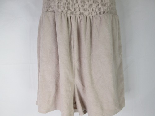 Bar 111 Terrycloth Romper Women XL Beige Smocked Straps Cotton Poly NWOT R180 - Picture 4 of 12